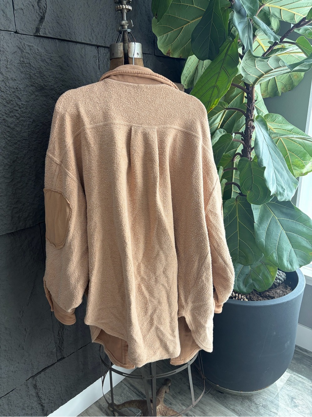 Free people Tan Fleece Button-Up Jacket - Picture 4 of 4